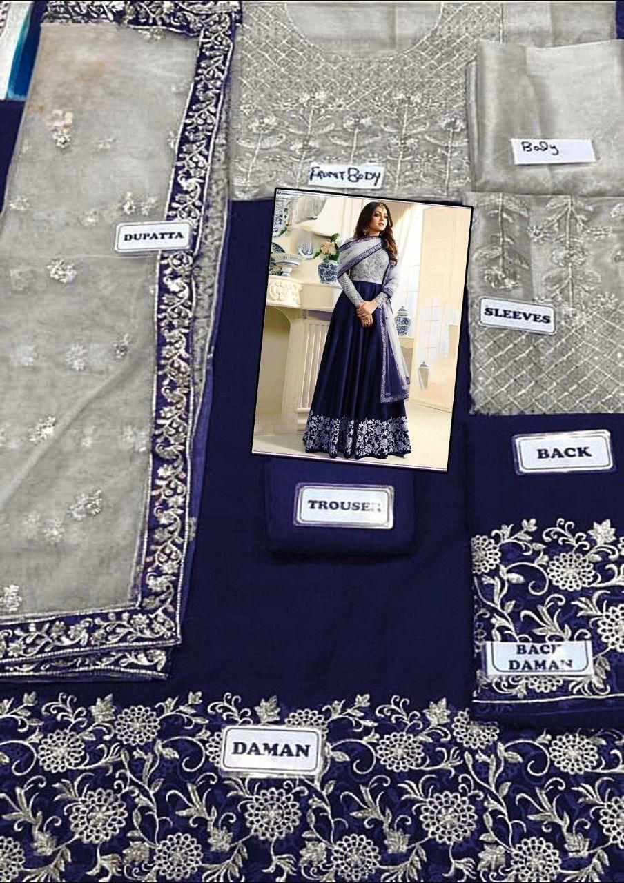 BRAND: IMROZI net masoori & chiffon emb unstitced 3pc✓