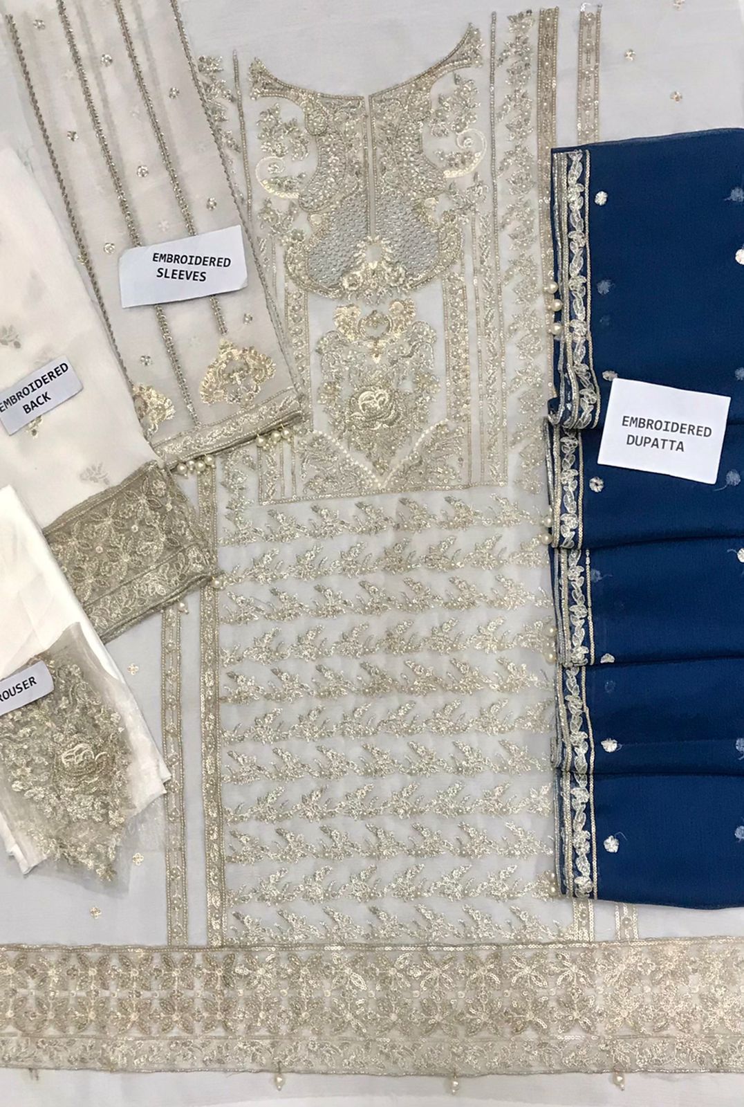 BRAND: MARYUM & MARIA chiffon embroidered sequence unstitched 3pc✓