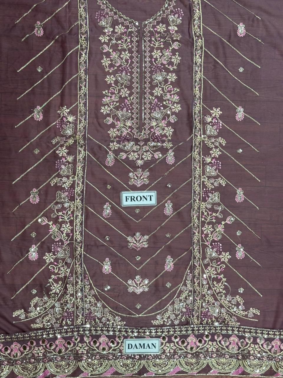 BRAND: ASIM JOFA chiffon embroidered sequence luxury unstitched 3pc✓