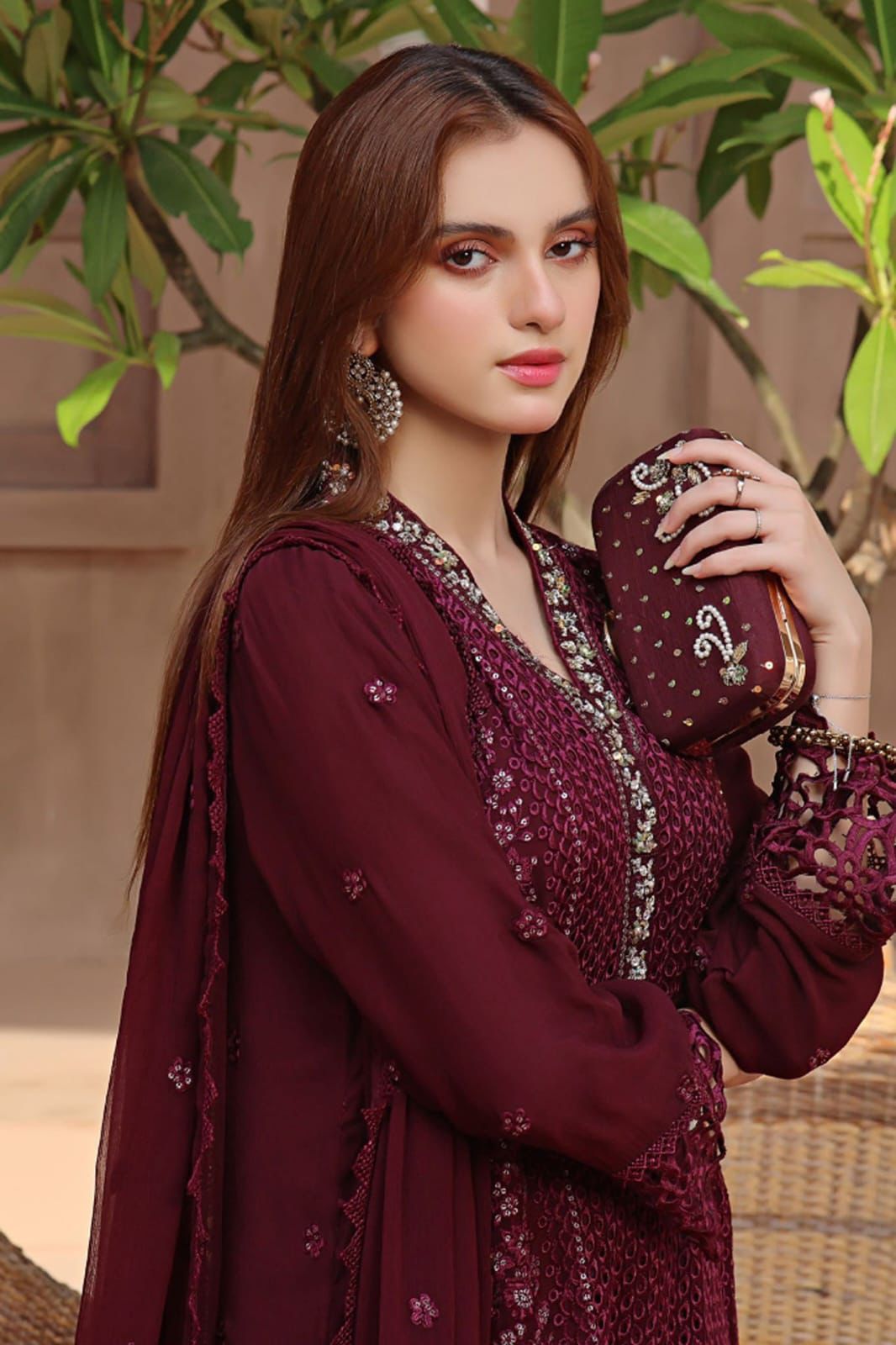 BRAND: HAZEL chiffion sequence embroidered luxury unstitched 3pc✓