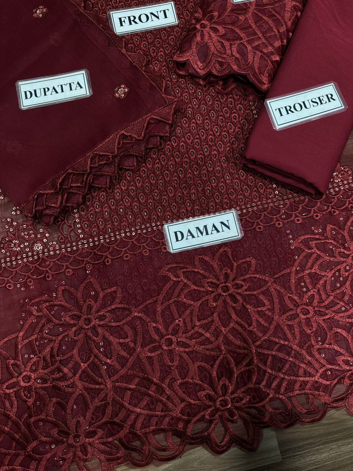 BRAND: HAZEL chiffion sequence embroidered luxury unstitched 3pc✓