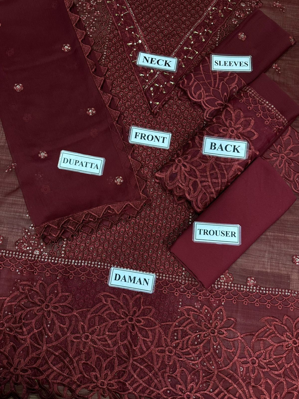 BRAND: HAZEL chiffion sequence embroidered luxury unstitched 3pc✓