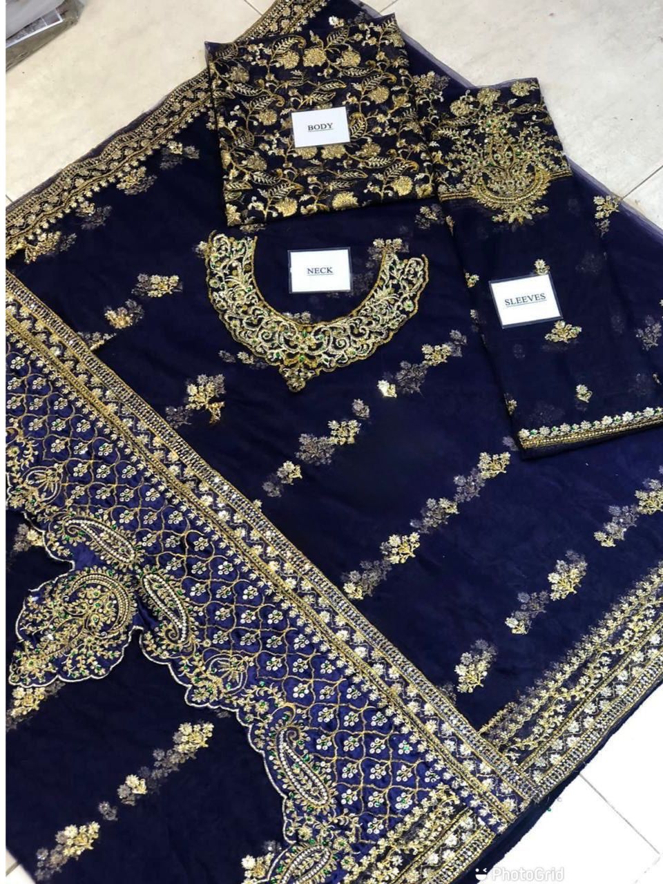 BRAND: MARIA.B saree net embroidered hand embellished luxury unstitched 3pc®️✓