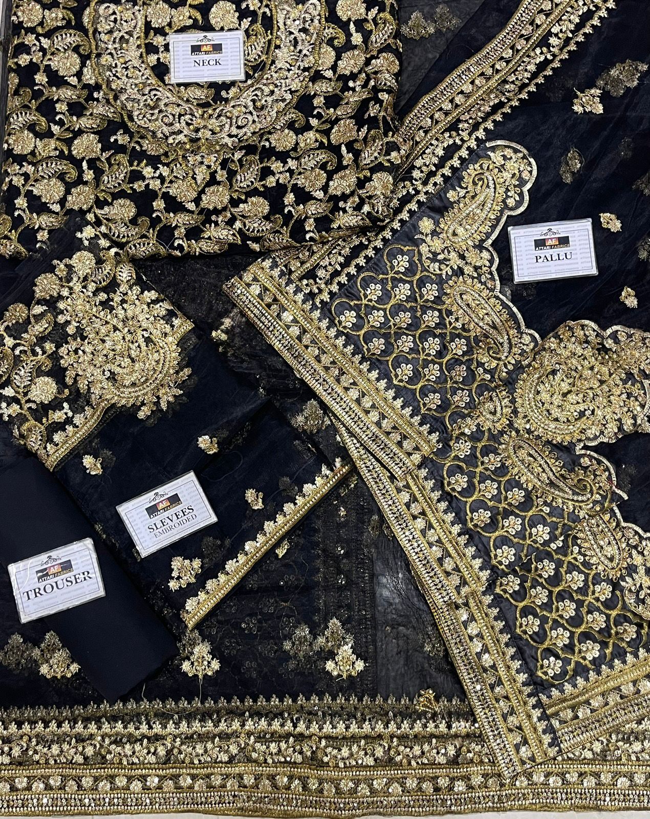 BRAND: MARIA.B saree net embroidered hand embellished luxury unstitched 3pc®️✓