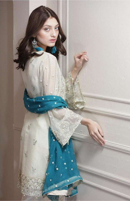 BRAND: MARYUM & MARIA chiffon embroidered sequence unstitched 3pc✓