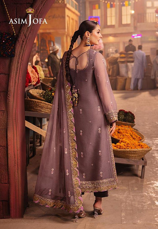 BRAND: ASIM JOFA chiffon embroidered sequence luxury unstitched 3pc✓