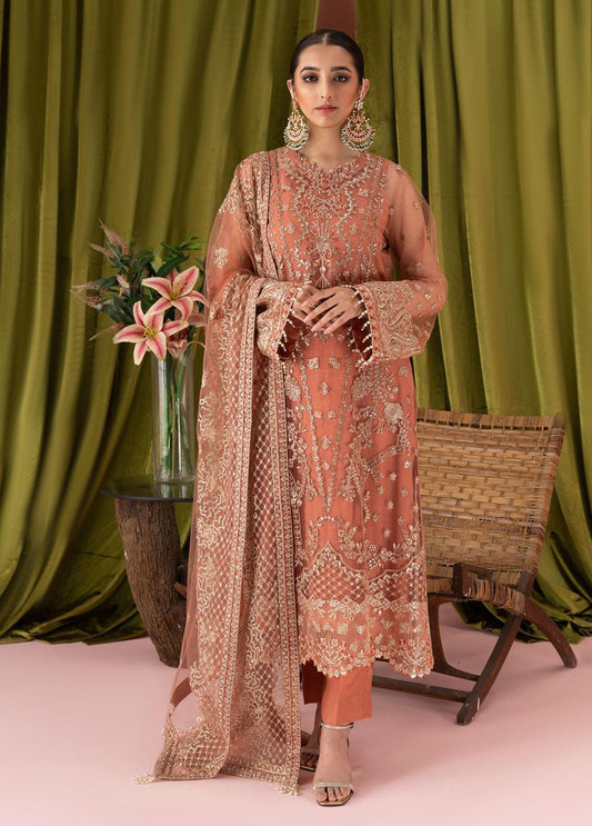 BRAND: AIK ATELIER net embroidered moti work luxury unstitched 3pc✓