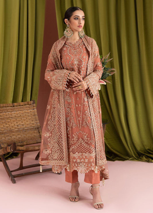 BRAND: AIK ATELIER net embroidered moti work luxury unstitched 3pc✓